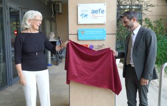 Plaque commémorative de la convention entre le LFHED et l’Institut Cervantes